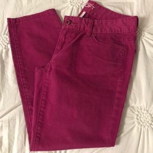 Ann Taylor Loft Magenta Cropped Chino Pants Sz 00